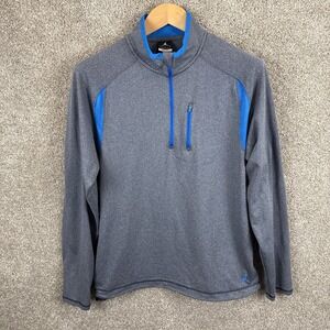 Jordan Nike Dri-Fit 1/4 Zip Pullover‎ Men's Large Gray Blue Cord Bottom